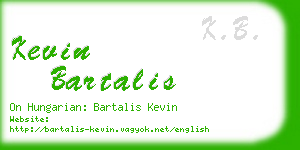 kevin bartalis business card